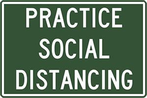 Sign - Practice social distancing