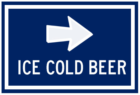 wayfinding sign - Ice cold beer 